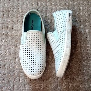 SeaVees Classic Baja Slip on leather Perforation Sneakers